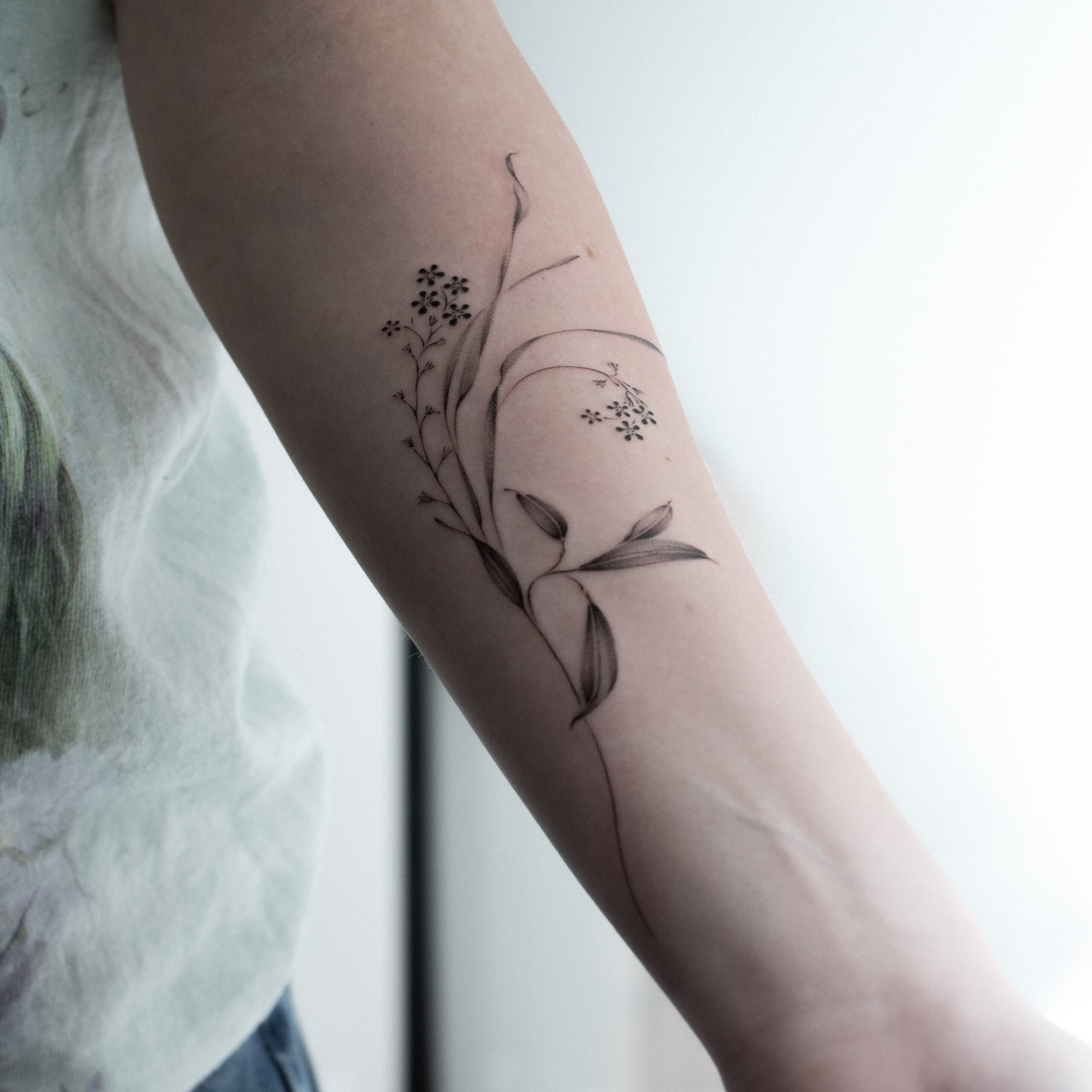  Floral tattoo | Forget-me-not flowers 1