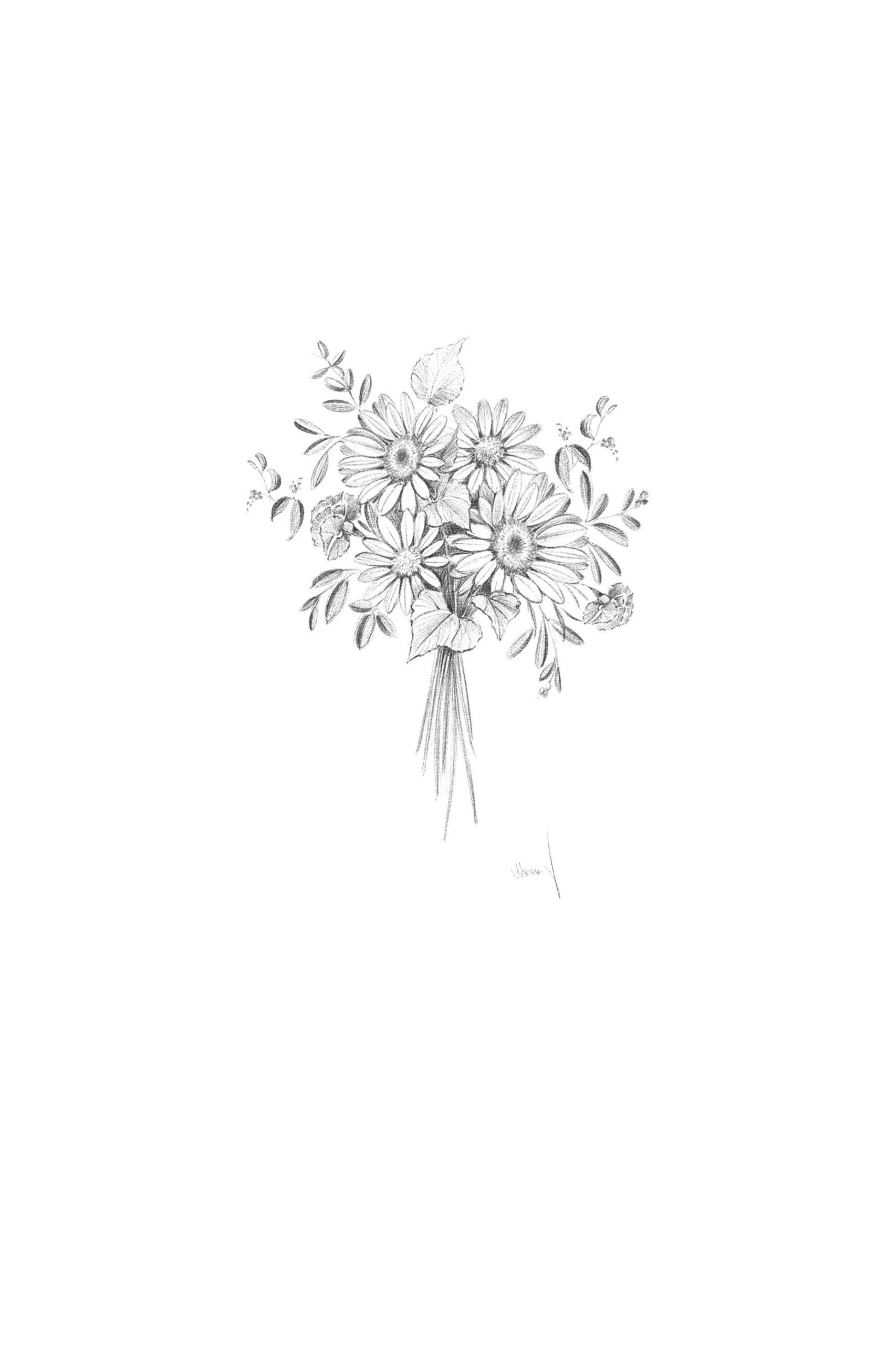 Bouquet tattoo design 