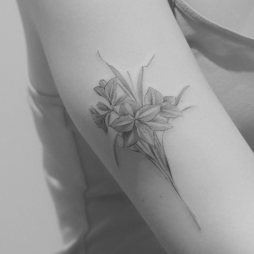 Floral tattoos - poppy flower Amsterdam