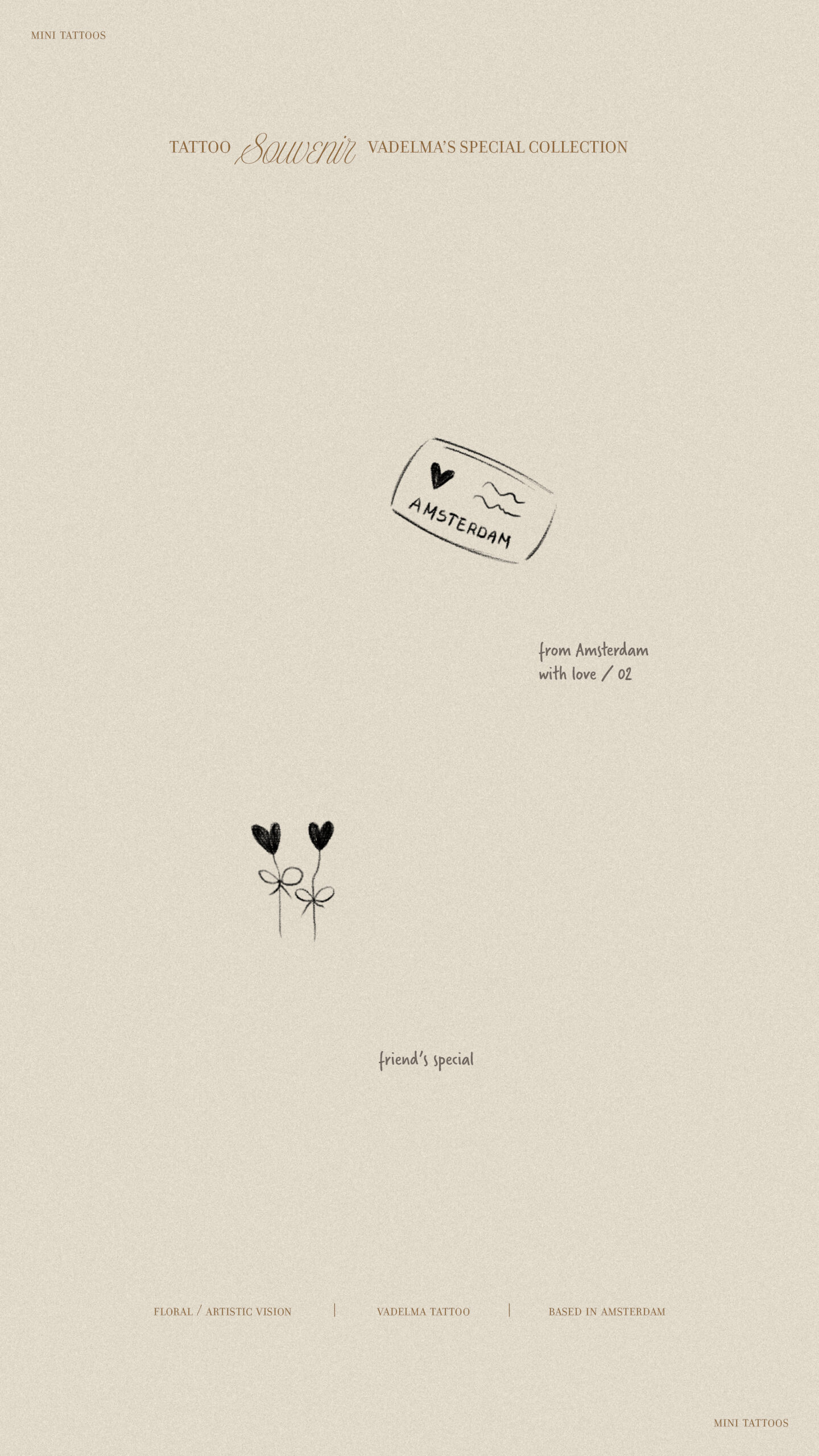  tattoo souvenir from AMSTERDAM / mini postcard 